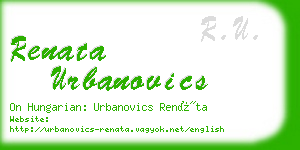renata urbanovics business card